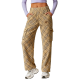 Beige Plaid Cargo Pants With Heart Embellishments